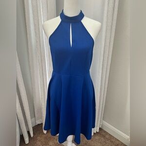 Royal blue backless dress from SHEIN.